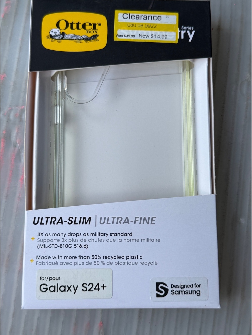 OtterBox Drop+ Ultra-Slim Clear Case for Samsung Galaxy S24+